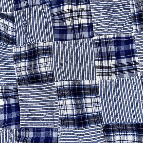 AMERICAN LIVING Madras Blue Plaid Real Sewn Patchwork Shorts - Preppy - Men's 38 - Picture 7 of 9